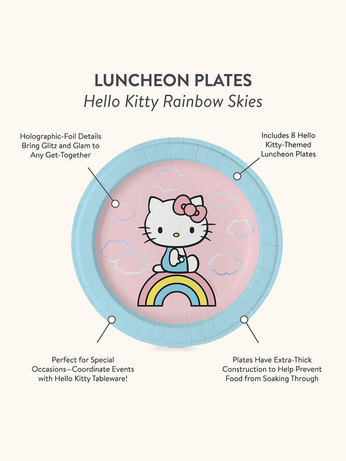 Hello Kitty Rainbow Skies Luncheon Plates