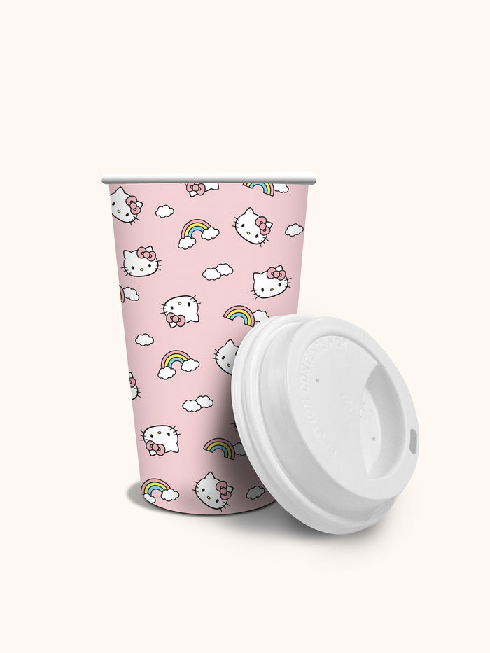 Hello Kitty Rainbow Skies Paper Hot Cups