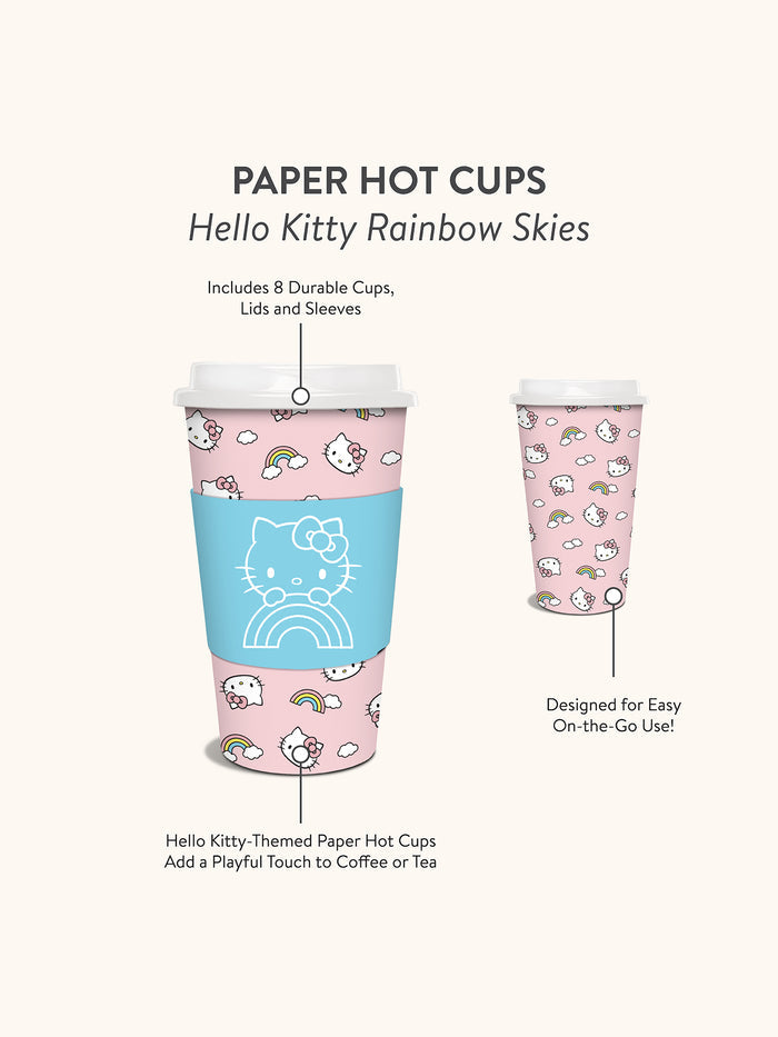 Hello Kitty Rainbow Skies Paper Hot Cups