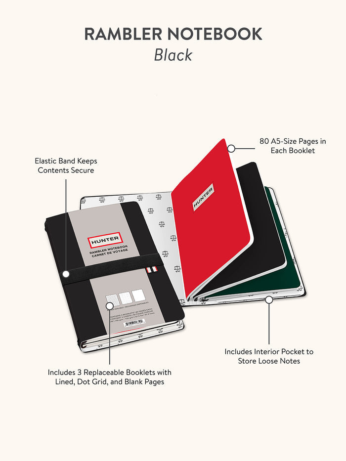 Hunter Black Rambler Refillable Notebook