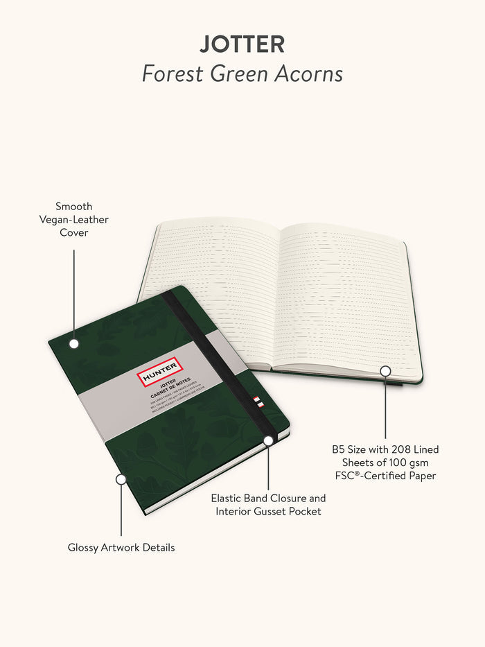 Hunter Forest Green Acorns Jotter