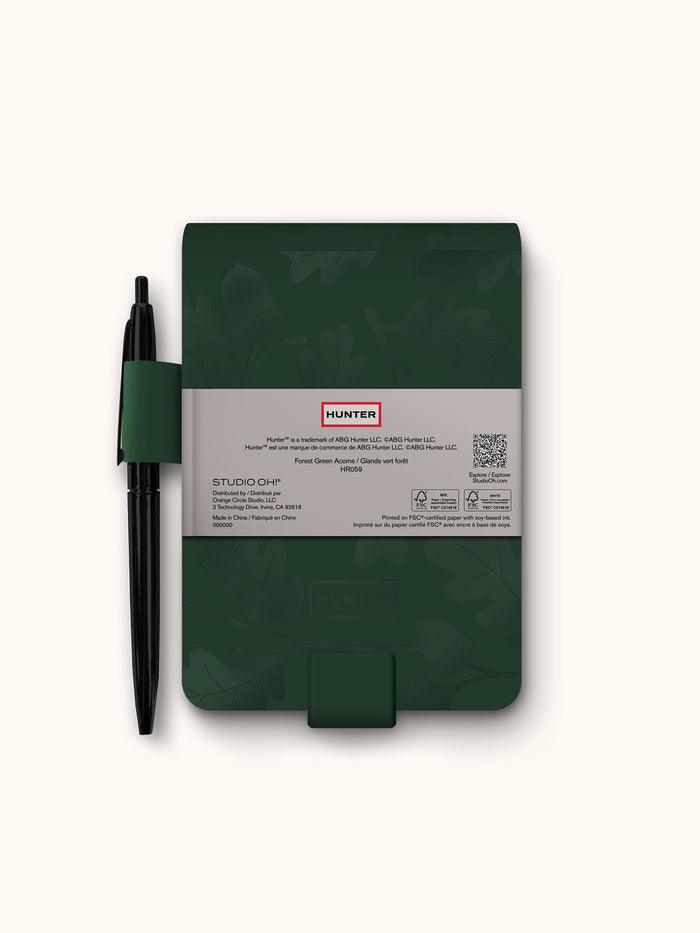 Hunter Forest Green Acorns Mini Jotter