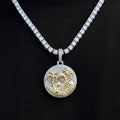 Iced Miami Pendant in White Gold