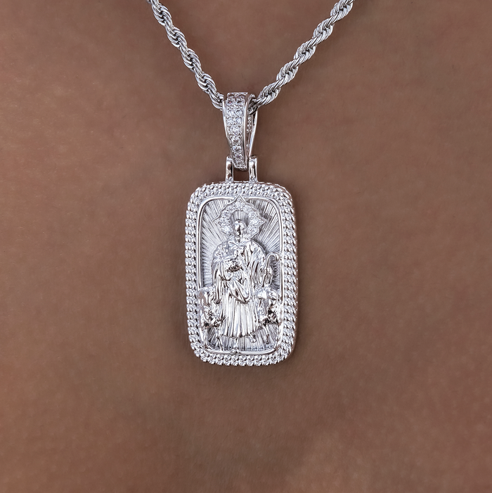 Icon Shepherd Pendant in White Gold
