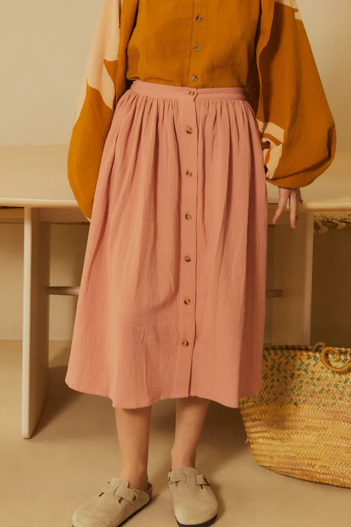 Isaac Midi Skirt (Blush)