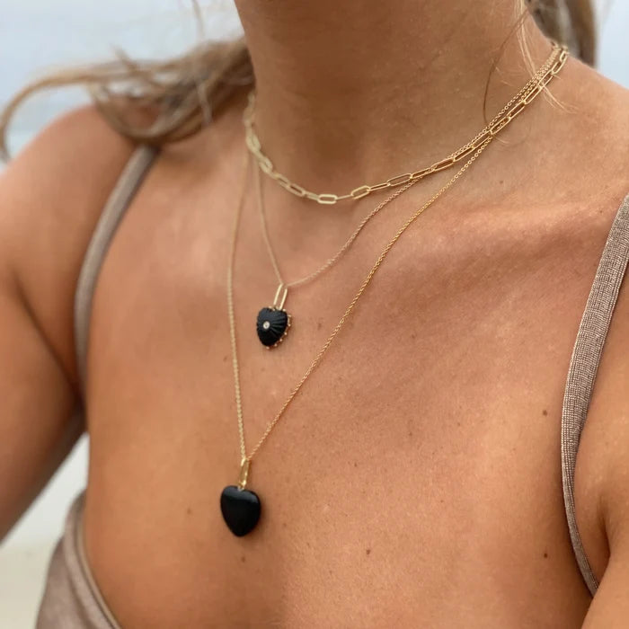 Isabel Heart Necklace (Onyx)