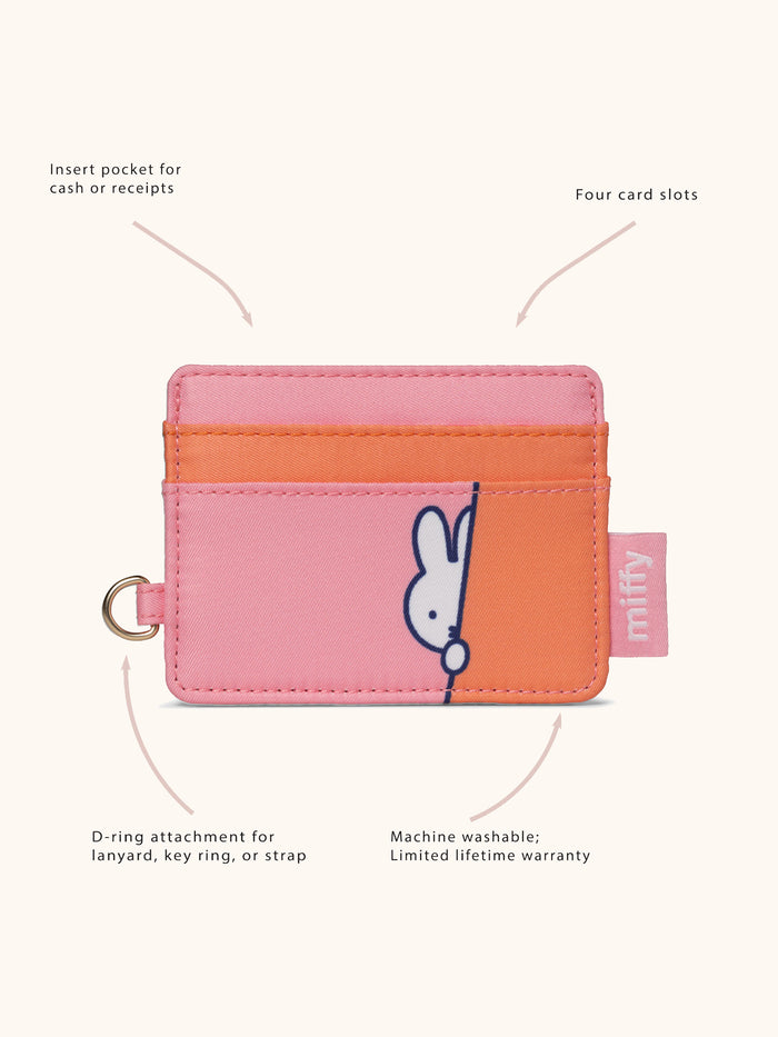 JuJuBe Miffy Flower Fields Be Charged Card Case - Pink & Orange