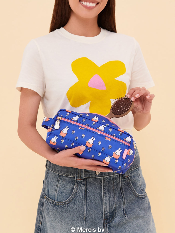 JuJuBe Miffy Flower Fields Be Dapper Toiletry Cosmetic Pouch - Blue & Orange