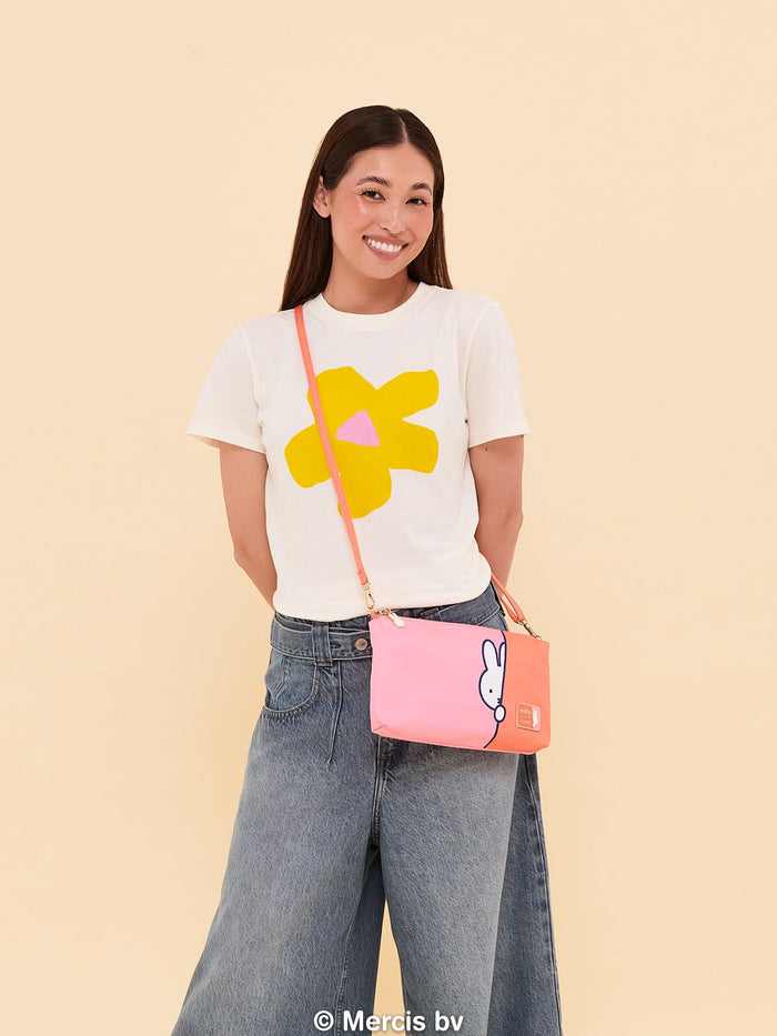 JuJuBe Miffy Flower Fields Be Quick Clutch - Pink & Orange