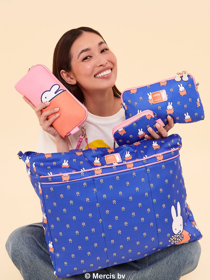 JuJuBe Miffy Flower Fields Be Set 3-Piece Pouch Set - Blue & Orange