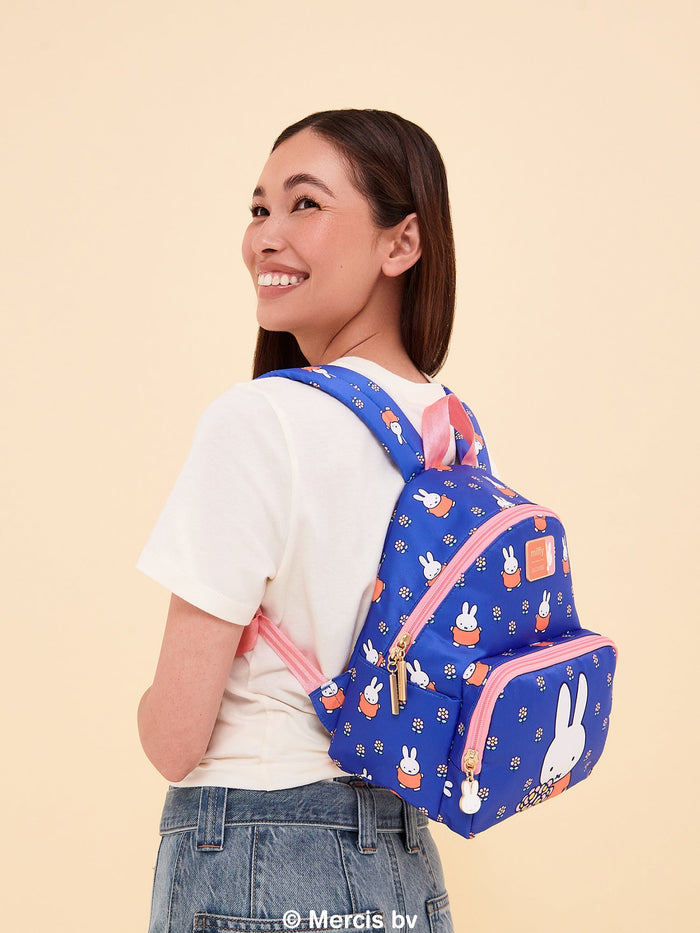 JuJuBe Miffy Flower Fields Everyday Mini Backpack - Blue & Orange