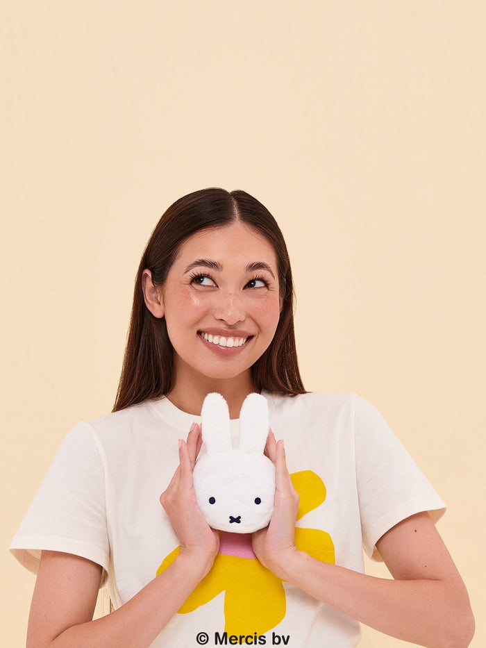 JuJuBe Miffy Flower Fields Plush Mini Pouch - White