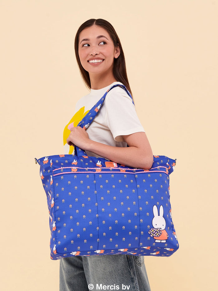 JuJuBe Miffy Flower Fields Super Be Large Tote Bag - Blue & Orange