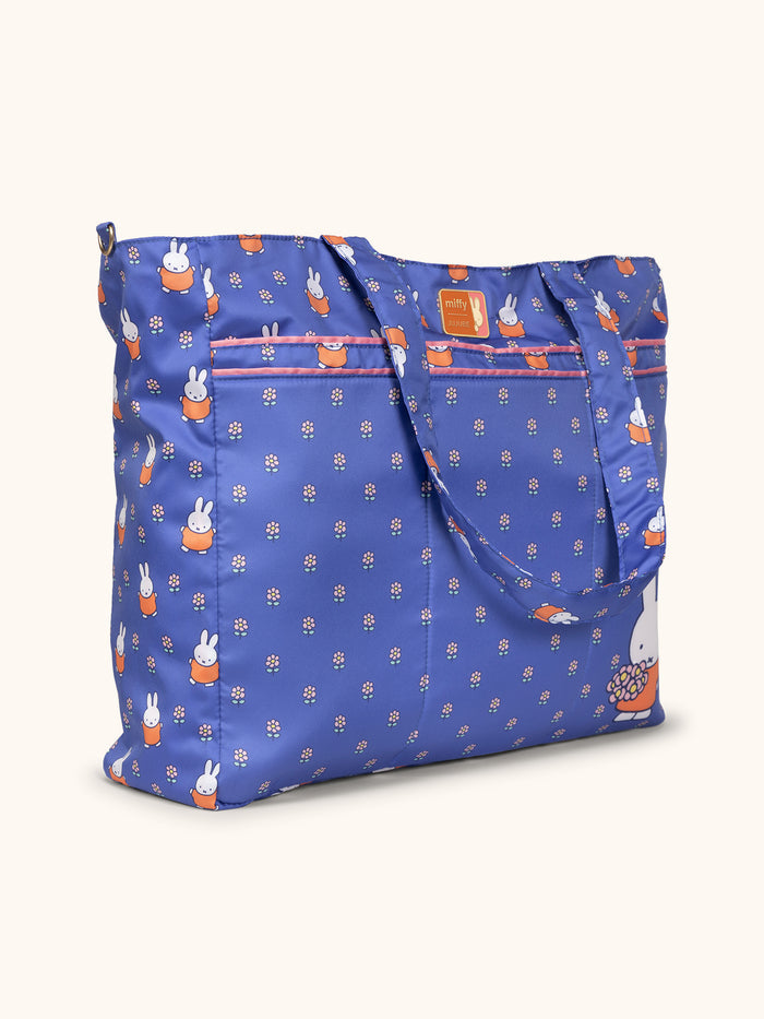 JuJuBe Miffy Flower Fields Super Be Large Tote Bag - Blue & Orange
