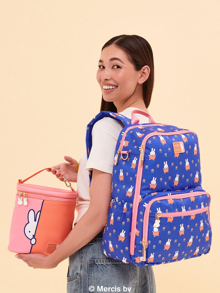JuJuBe Miffy Flower Fields Zealous Backpack - Blue & Orange