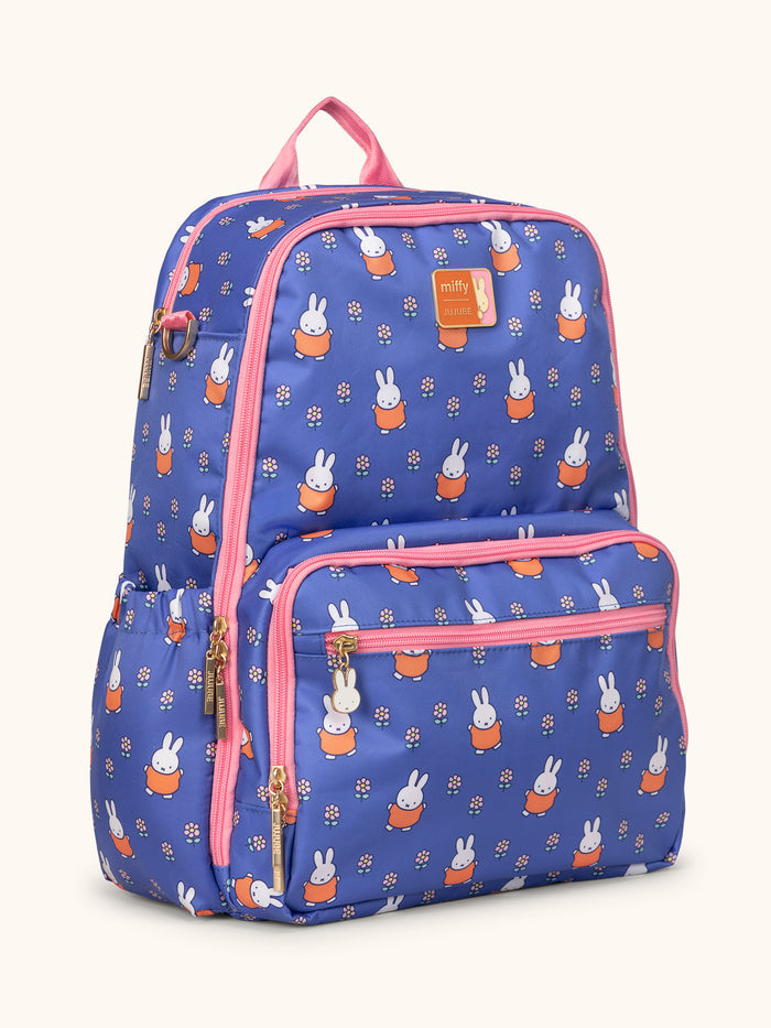 JuJuBe Miffy Flower Fields Zealous Backpack - Blue & Orange
