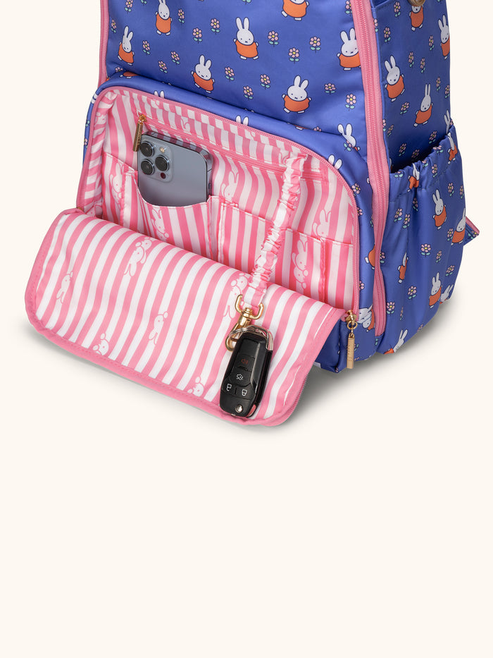JuJuBe Miffy Flower Fields Zealous Backpack - Blue & Orange