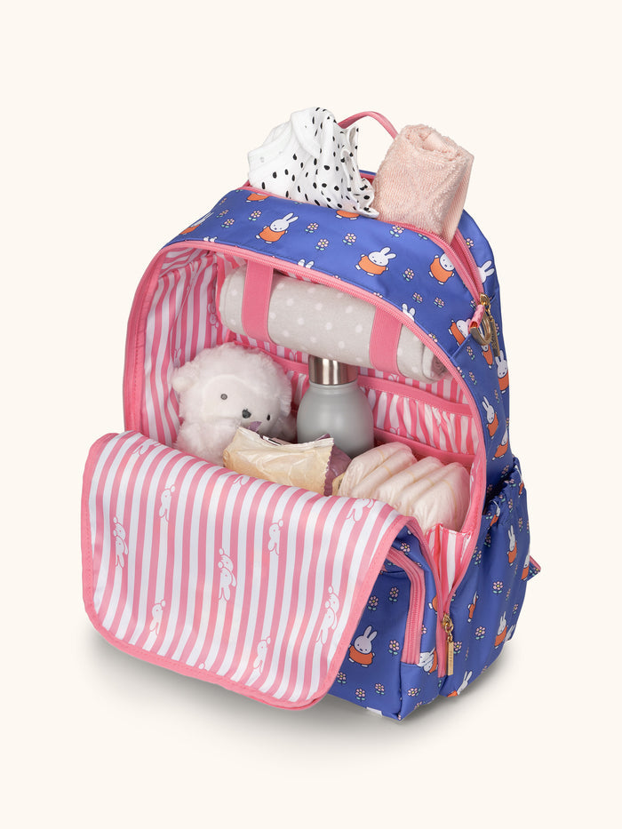 JuJuBe Miffy Flower Fields Zealous Backpack - Blue & Orange