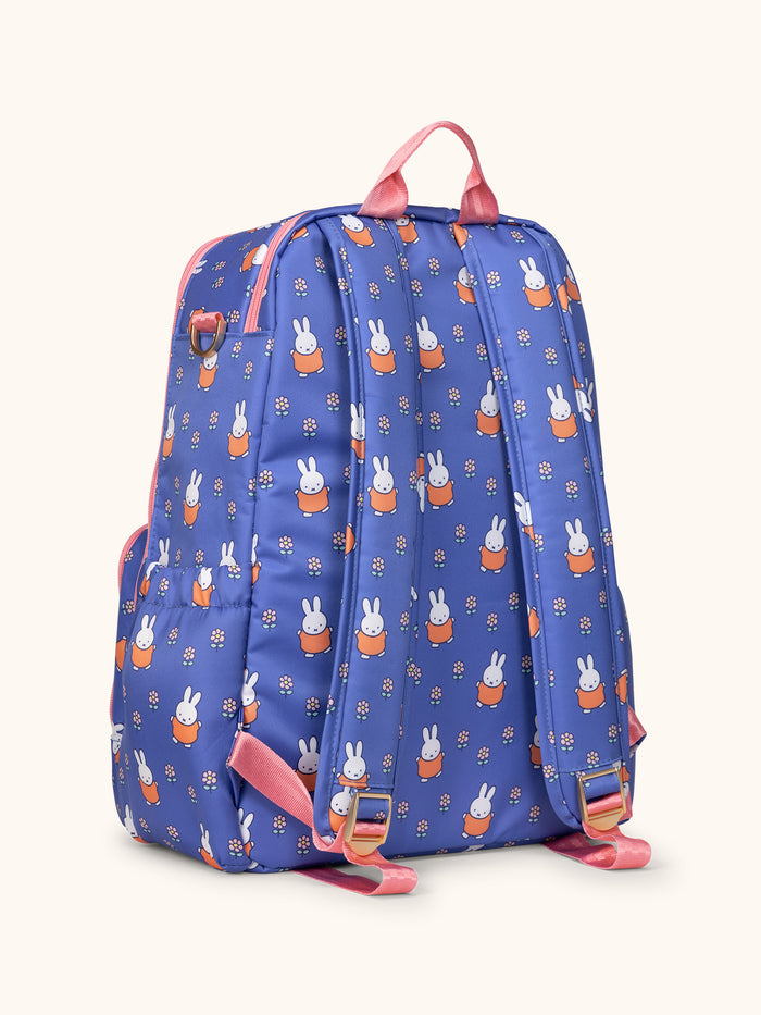 JuJuBe Miffy Flower Fields Zealous Backpack - Blue & Orange