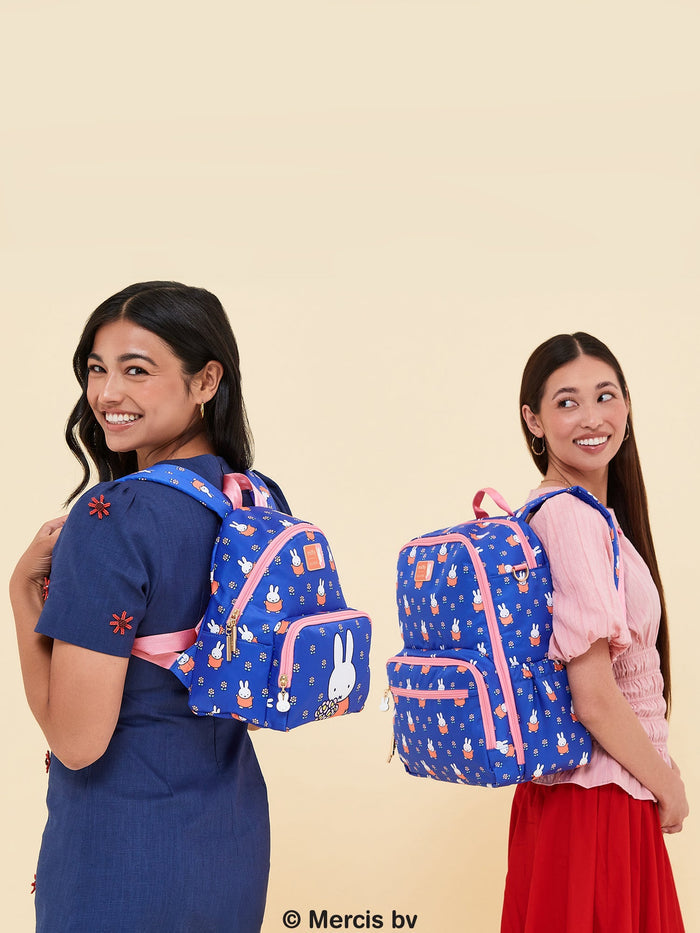 JuJuBe Miffy Flower Fields Zealous Backpack - Blue & Orange