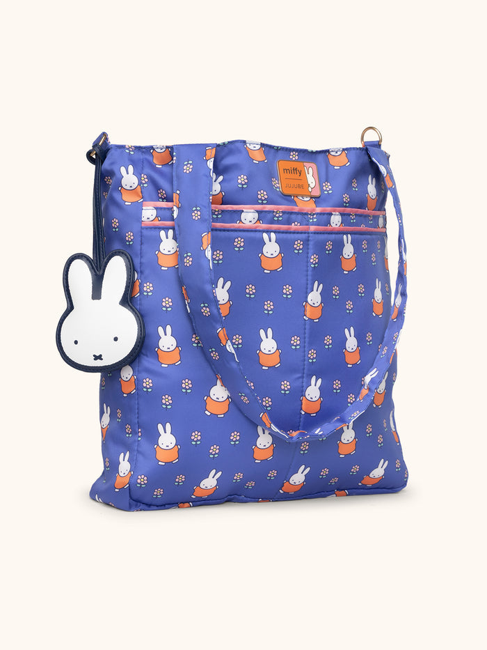 JuJuBe x Studio Oh Miffy Flower Fields Back-to-Campus Bundle - Be Light Tote Bag + Hardcover Notebook + Gel Pen Set + Sticky Notes
