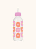 Just for Grins Glass Water Bottle with Straw