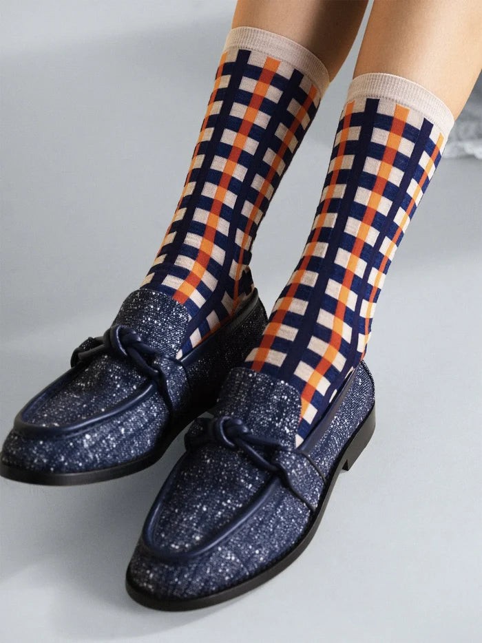 Kilian Plaid Crew (Navy)