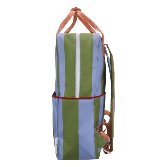 Large Backpack (Tickling Grass + Cloud Blue Stripes)