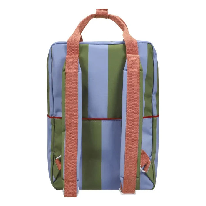 Large Backpack (Tickling Grass + Cloud Blue Stripes)