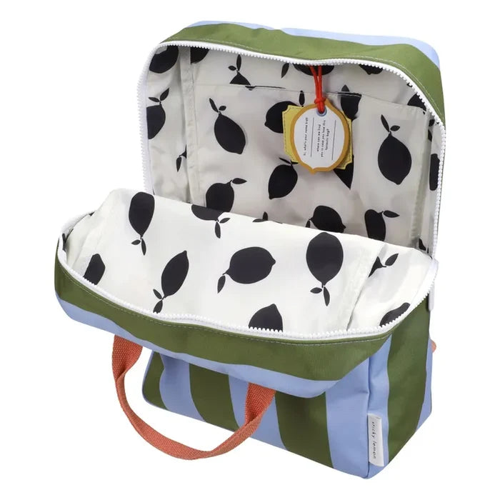 Large Backpack (Tickling Grass + Cloud Blue Stripes)