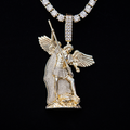 Large Saint Michael Pendant in Yellow Gold