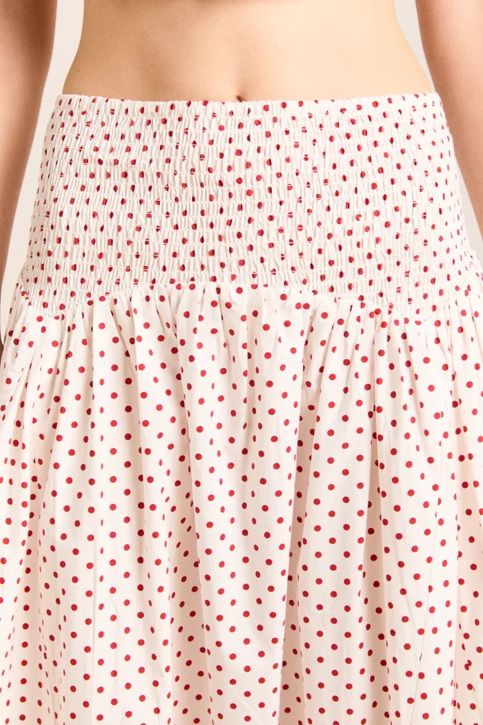 Layla Skirt (Off White and Red Spot)