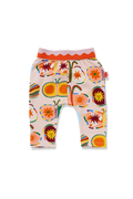 A pair of baby pants with a colorful butterfly.