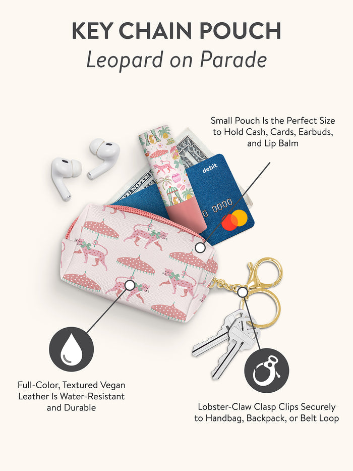 Leopard on Parade Key Chain Pouch