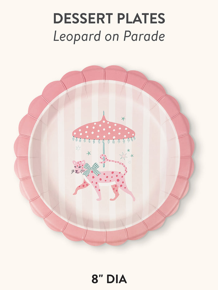 Leopard on Parade Scalloped Dessert Plates