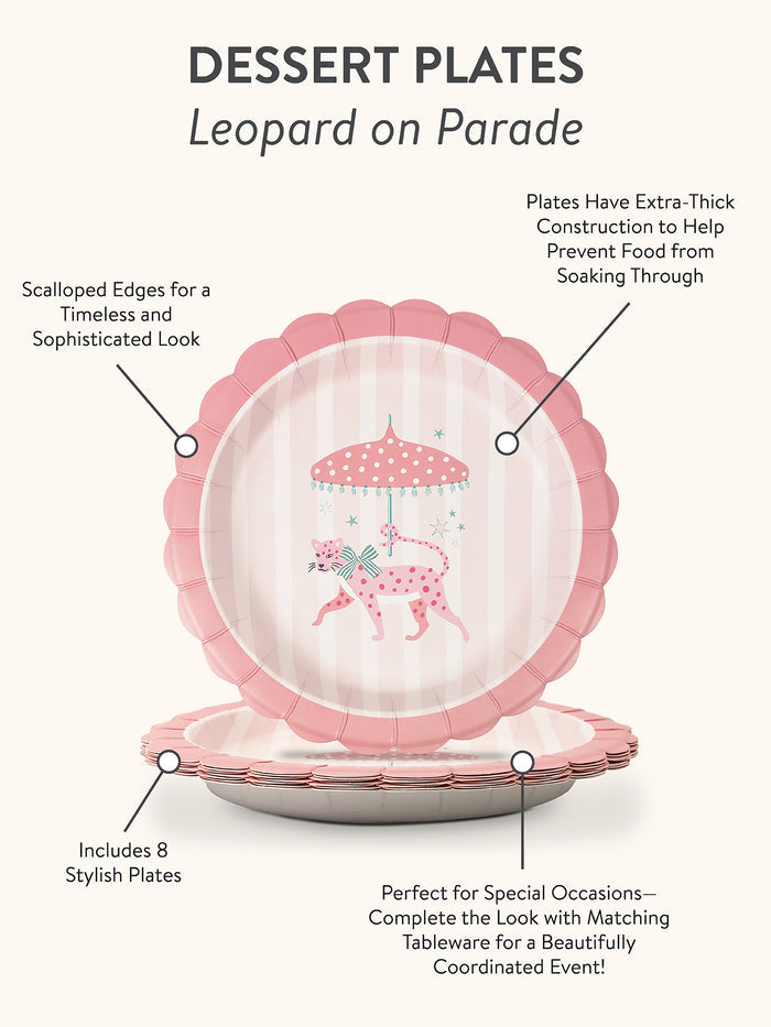 Leopard on Parade Scalloped Dessert Plates