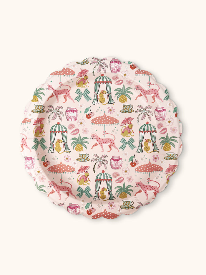 Leopard on Parade Scalloped Lunch Plates