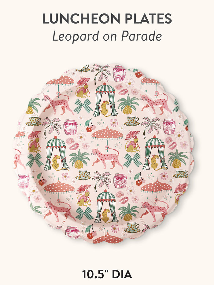 Leopard on Parade Scalloped Lunch Plates