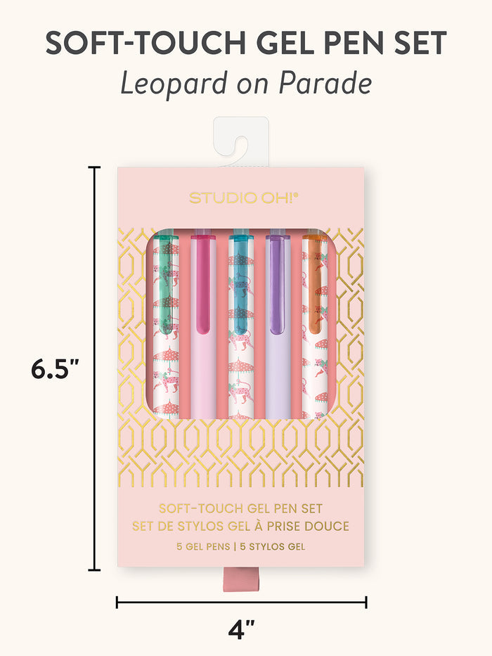 Leopard on Parade Soft-Touch Gel Pen Set