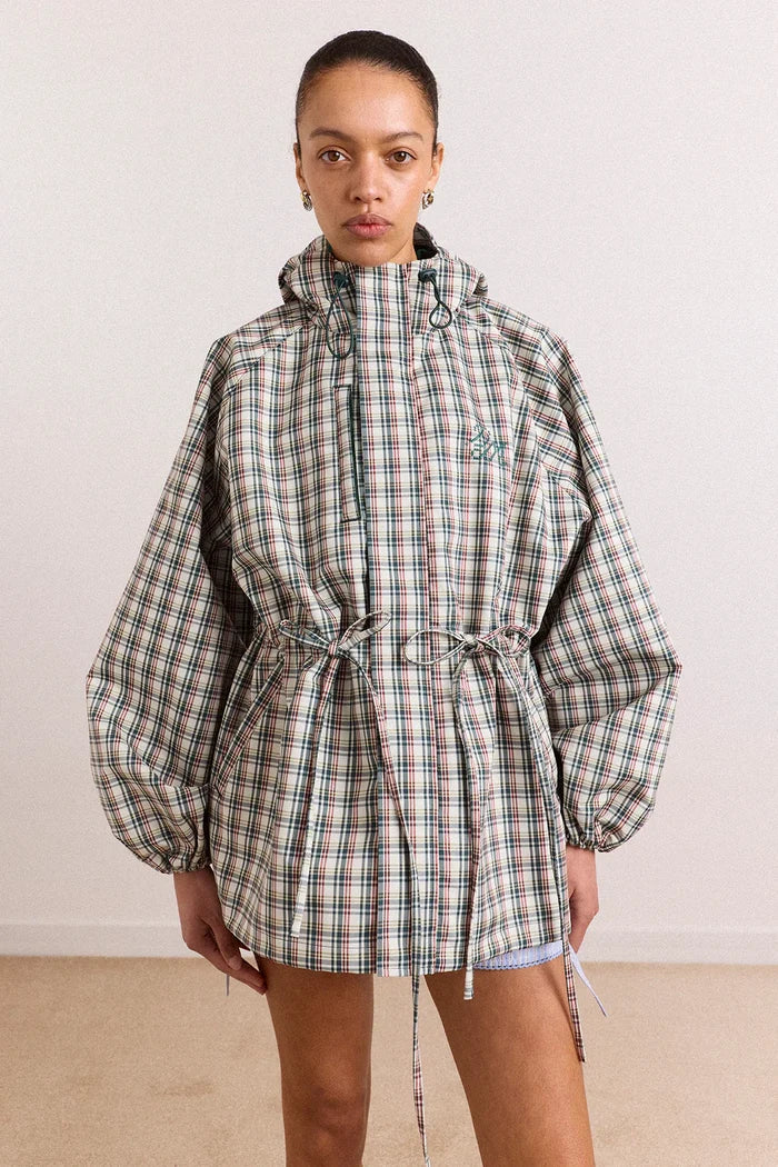 Liu Shower Resistant Raincoat (Elderberry Check)