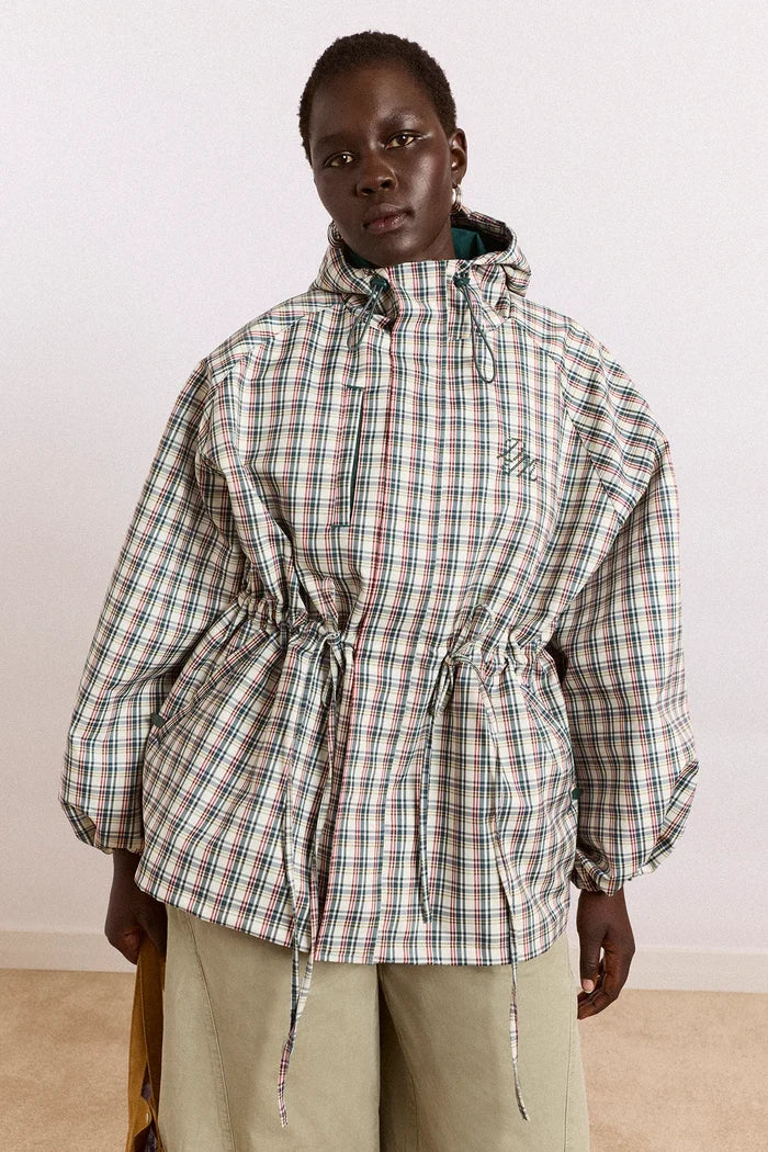 Liu Shower Resistant Raincoat (Elderberry Check)