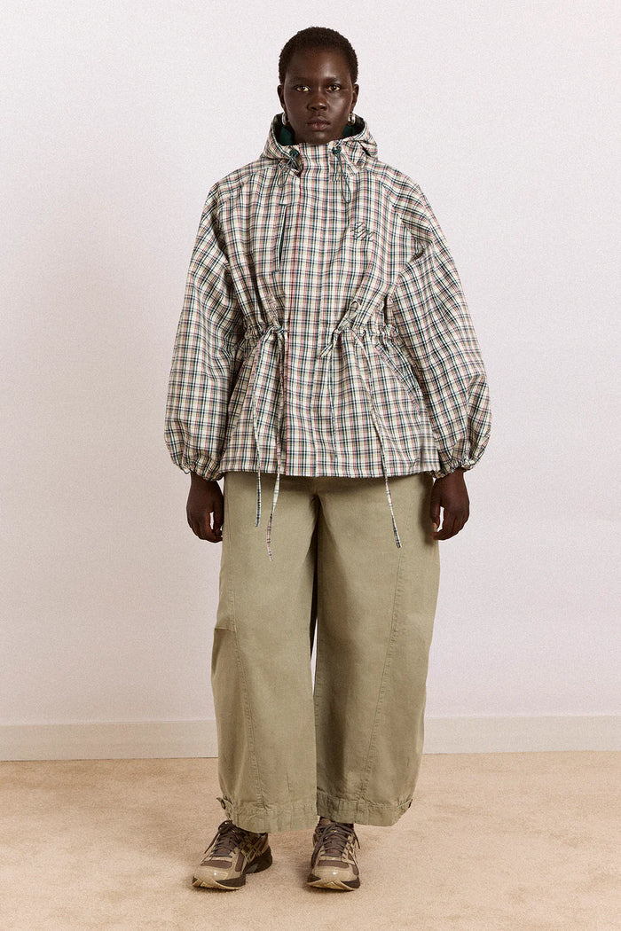 Liu Shower Resistant Raincoat (Elderberry Check)