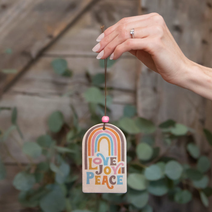 Love Joy Peace Rainbow Car Air Freshener