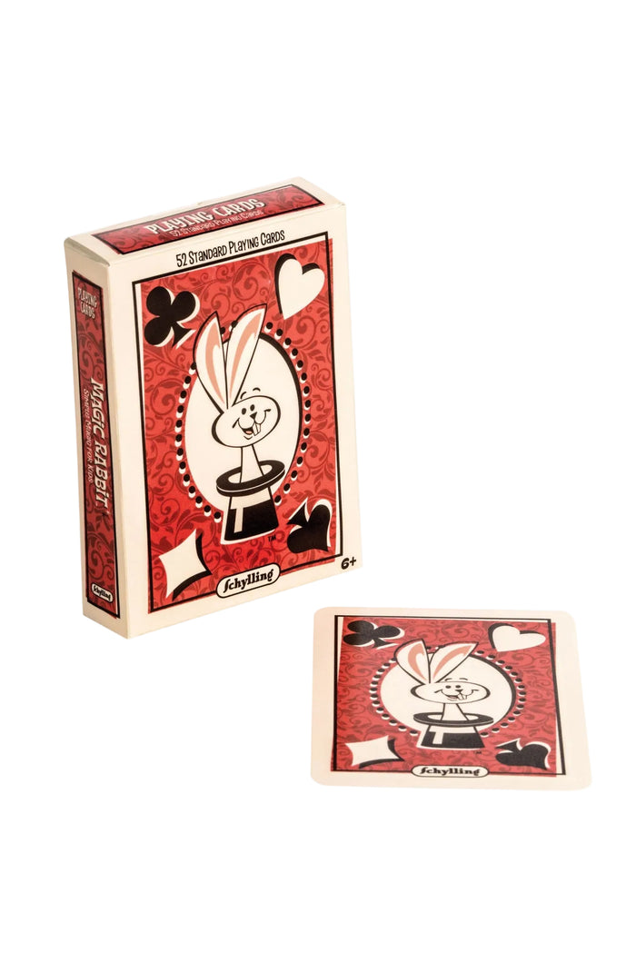 Schylling playing cards with rabbit illustration on a white background