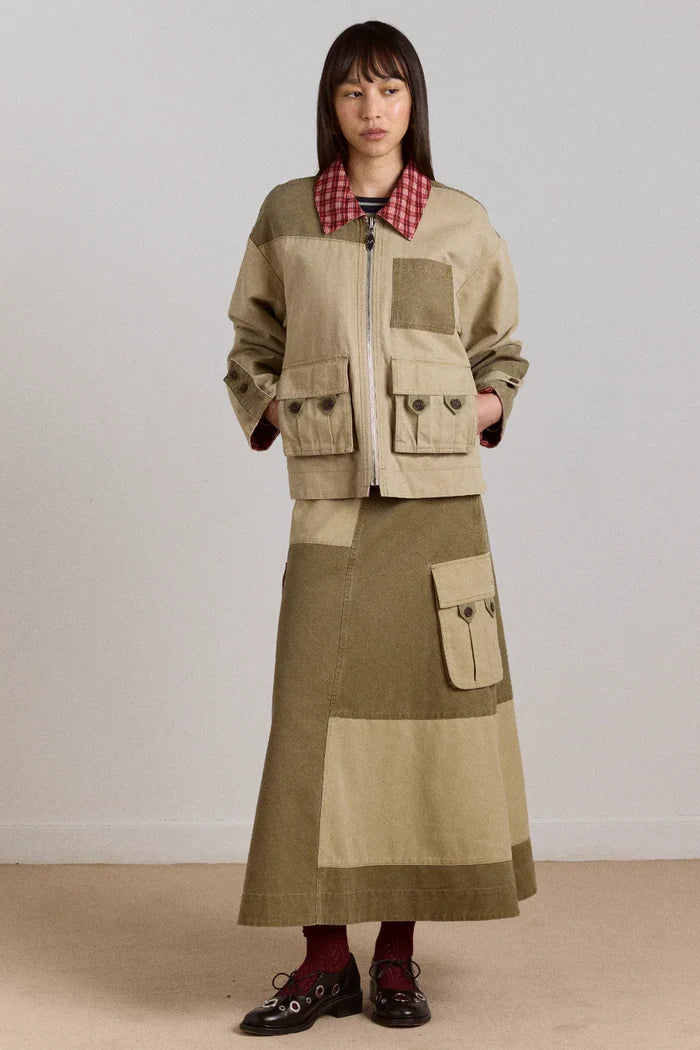 Marcelle Barn Midi Skirt (Olive)