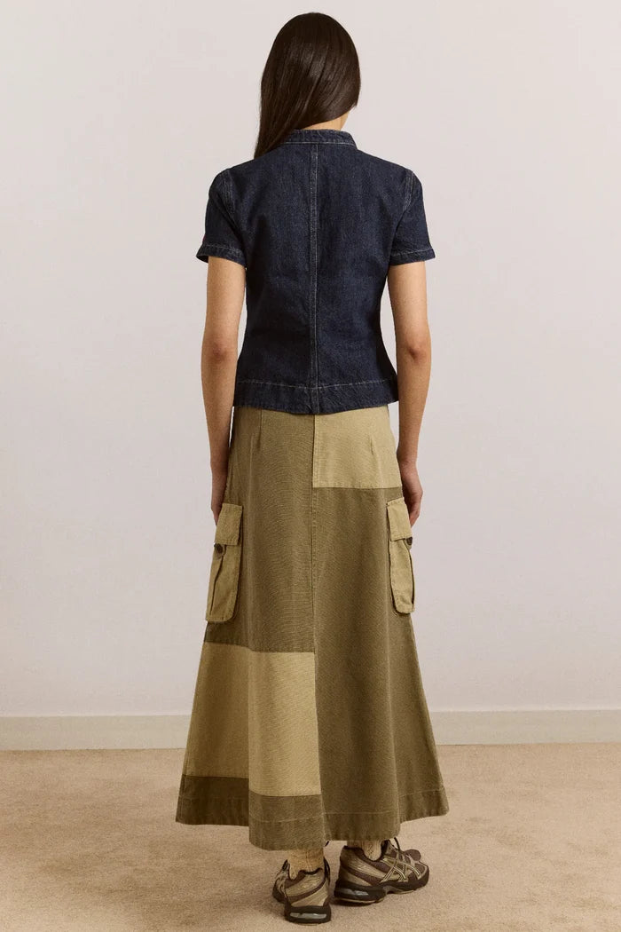 Marcelle Barn Midi Skirt (Olive)