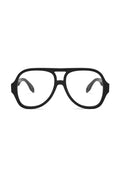 Black aviator sunglasses on a white background