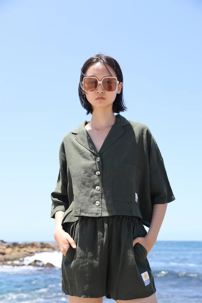 Maxim Linen Shirt (Dark Forest)