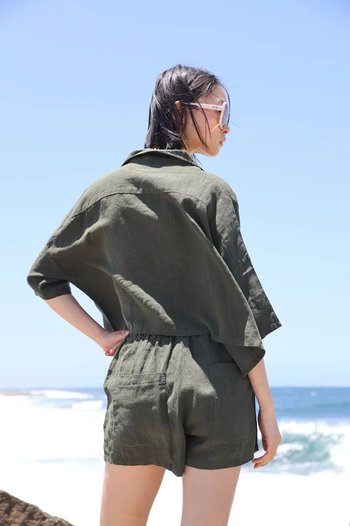 Maxim Linen Shirt (Dark Forest)