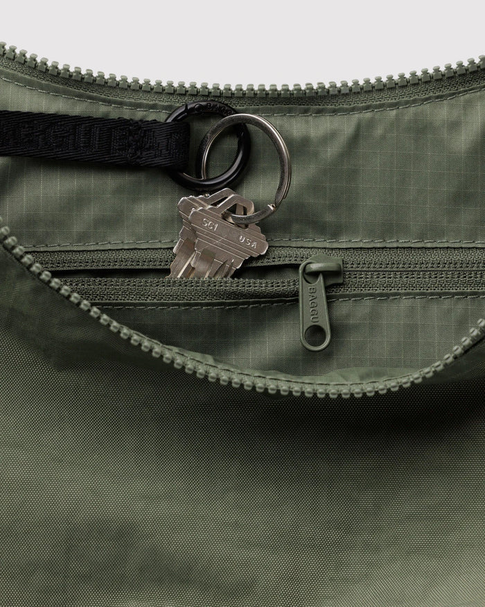 Medium Nylon Crescent Bag (Caper)
